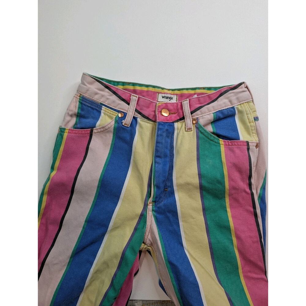 Wrangler High Rise Flare Wanderer Jeans Multicolor Striped Denim SIZE 26/30 - Picture 5 of 12